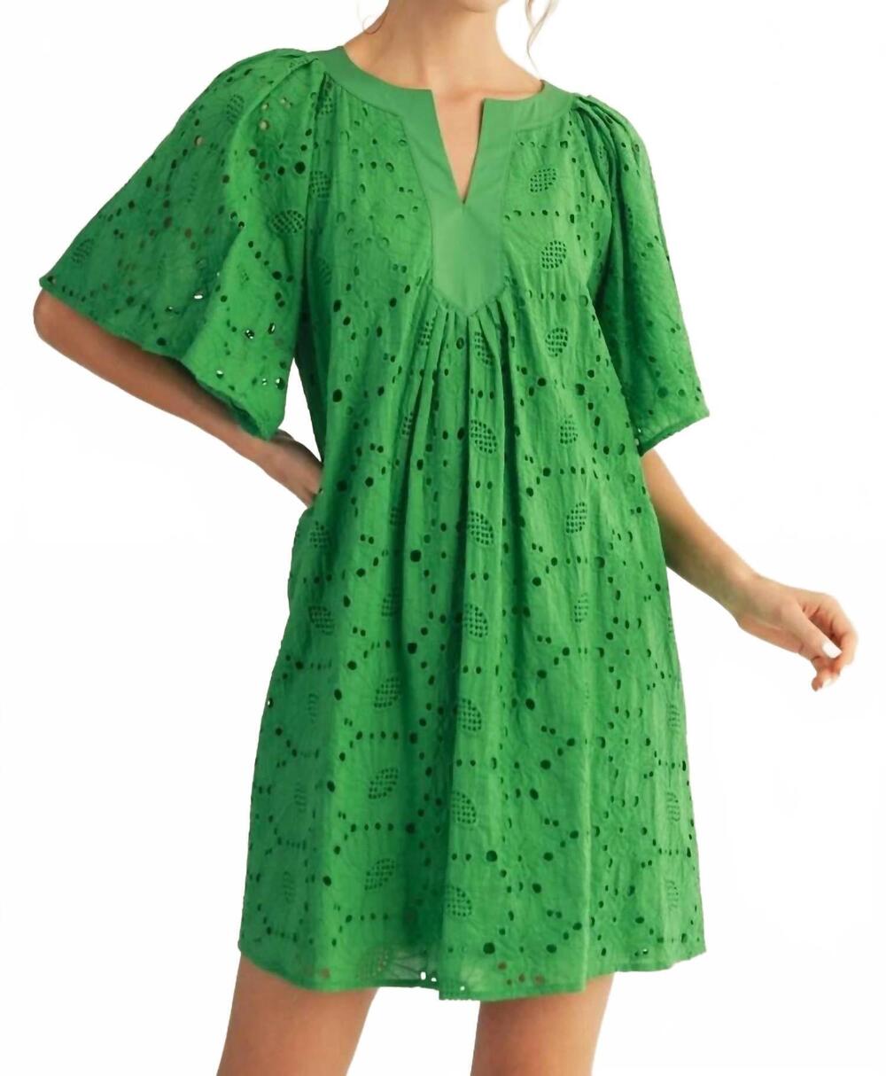 NEW JODIFL kelly eyelet lace mini dress in green